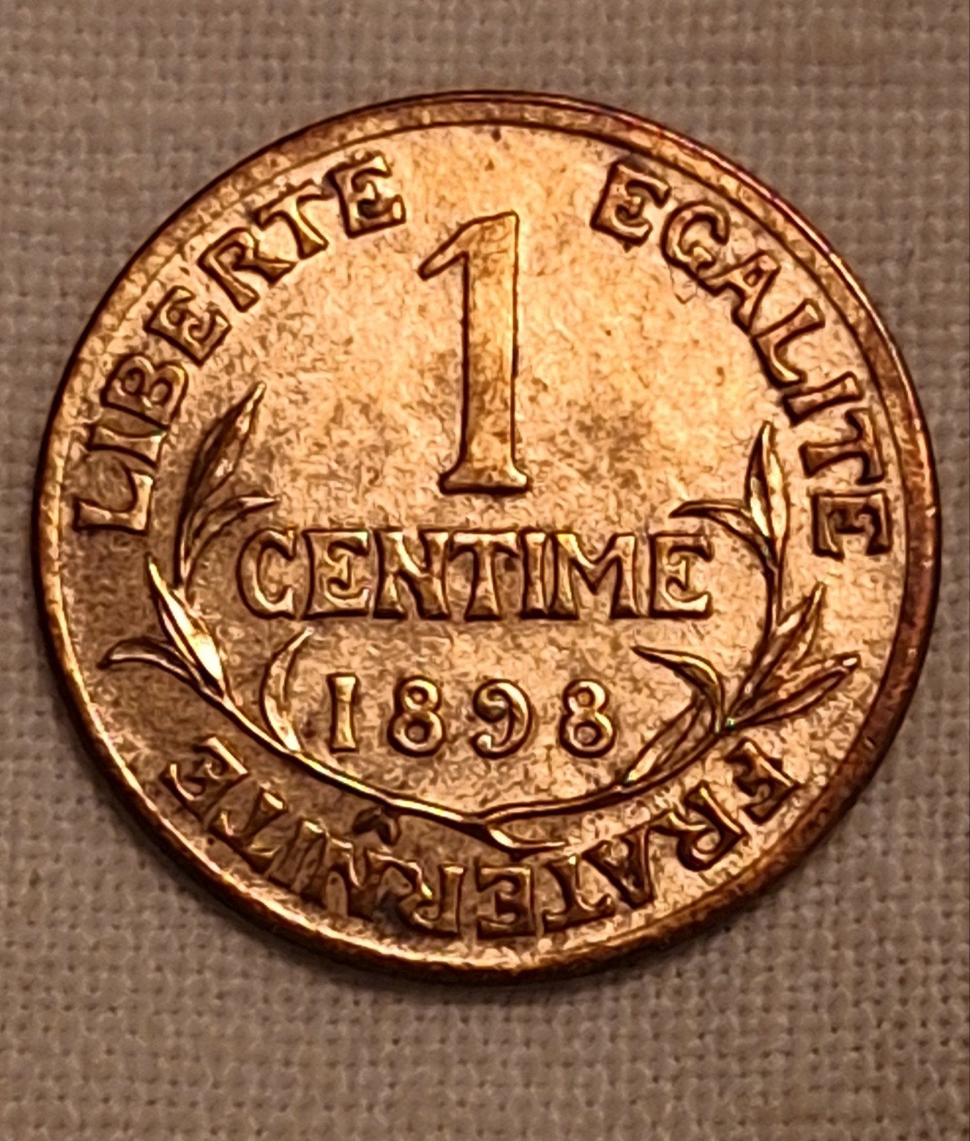 Meilleure année ! 1 Centime France 1898 - Belle qualité (Trè, Envoi, France