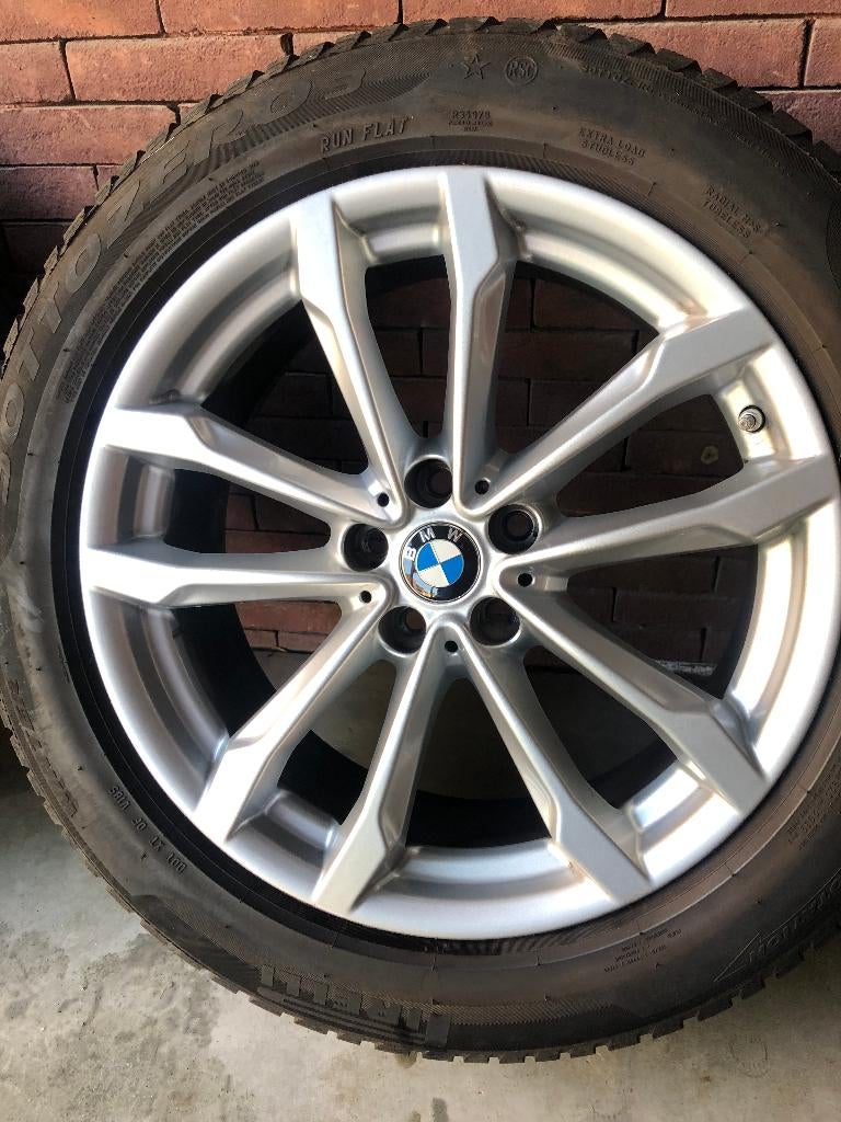 BMW set originele aluvelgen met winterbanden - nieuwstaat, Auto-onderdelen, Banden en Velgen, Winterbanden, Personenwagen, Ophalen