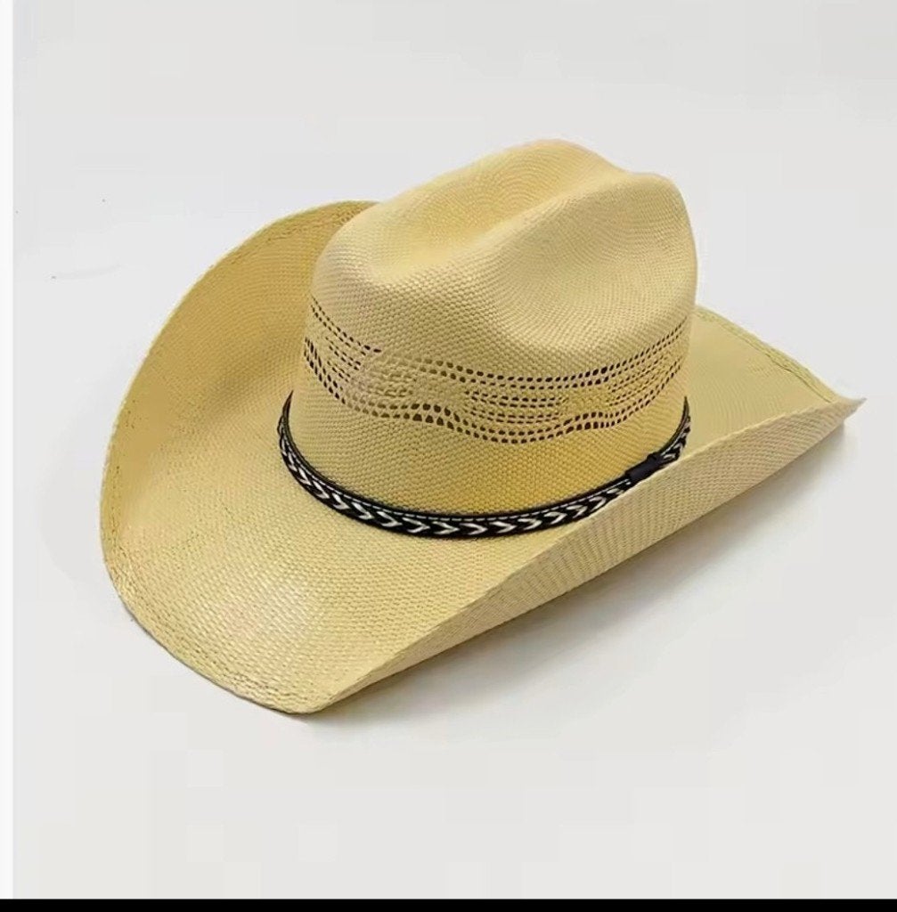 Fijngeweven Strooien Western Cowboyhoed (Nieuw), Vêtements | Hommes, Chapeaux & Casquettes, Enlèvement ou Envoi, Neuf, Chapeau