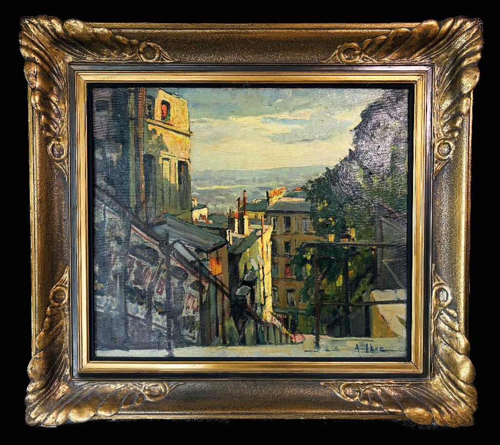 Montmartre schilderij Alphonse Ernest Iker, Alphie IKER, Antiek en Kunst, Kunst | Schilderijen | Klassiek, Verzenden
