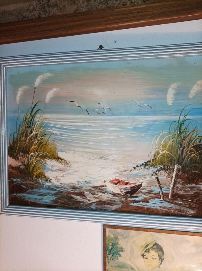 Tableau Magnifique Unique Représentant Un Paysage Marin, Enlèvement ou Envoi