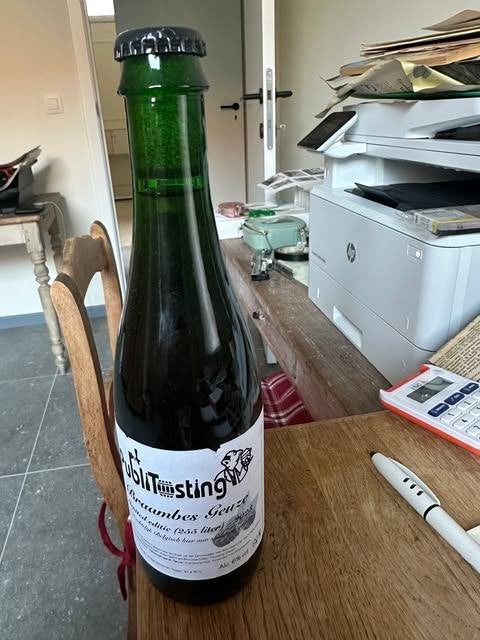 volle fles publitasting braambes geuze 37,5 cl, Ophalen of Verzenden, Nieuw, Flesje(s), Overige merken