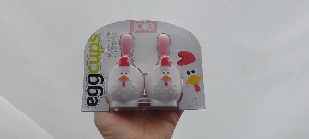 Eierdopjes van Joie, kip, hen, haan model. Duo pak., Ophalen
