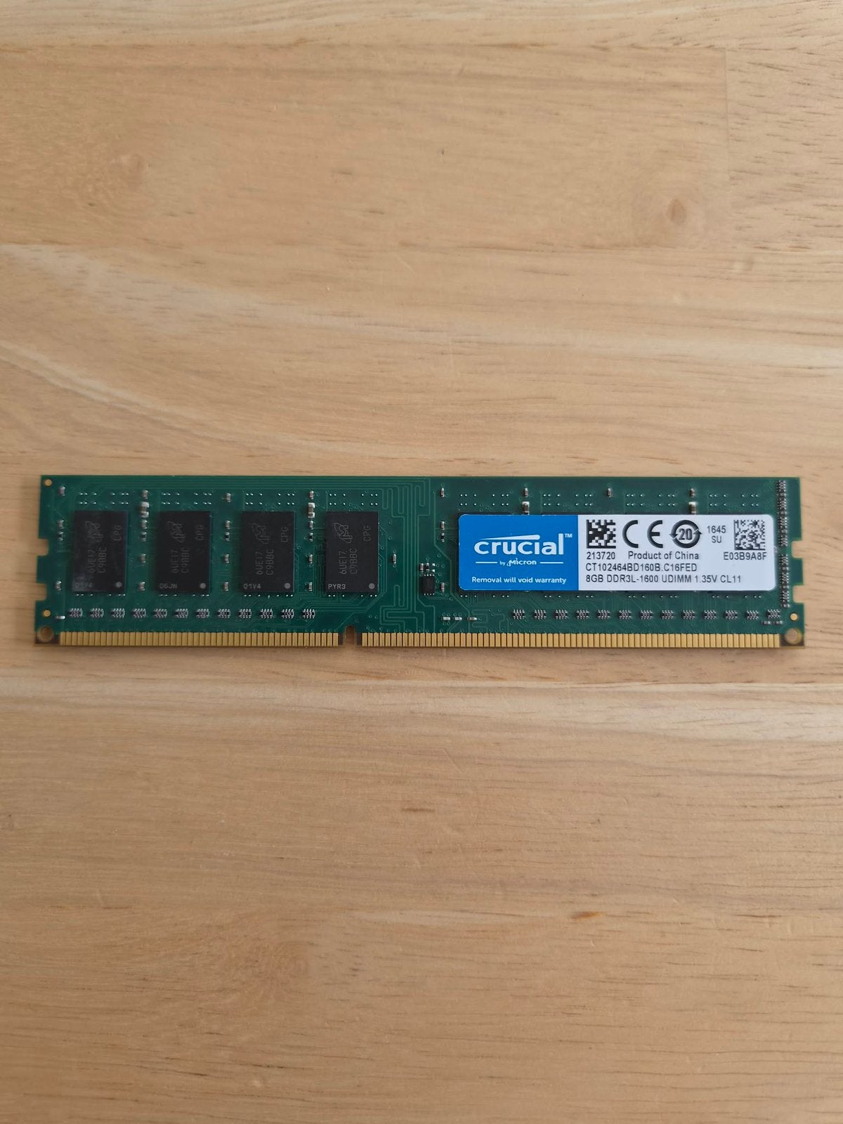 Mémoire RAM Crucial : 3 x 4 Go et 1 x 8 Go DDR3L, Informatique & Logiciels, Mémoire RAM, Enlèvement, Comme neuf