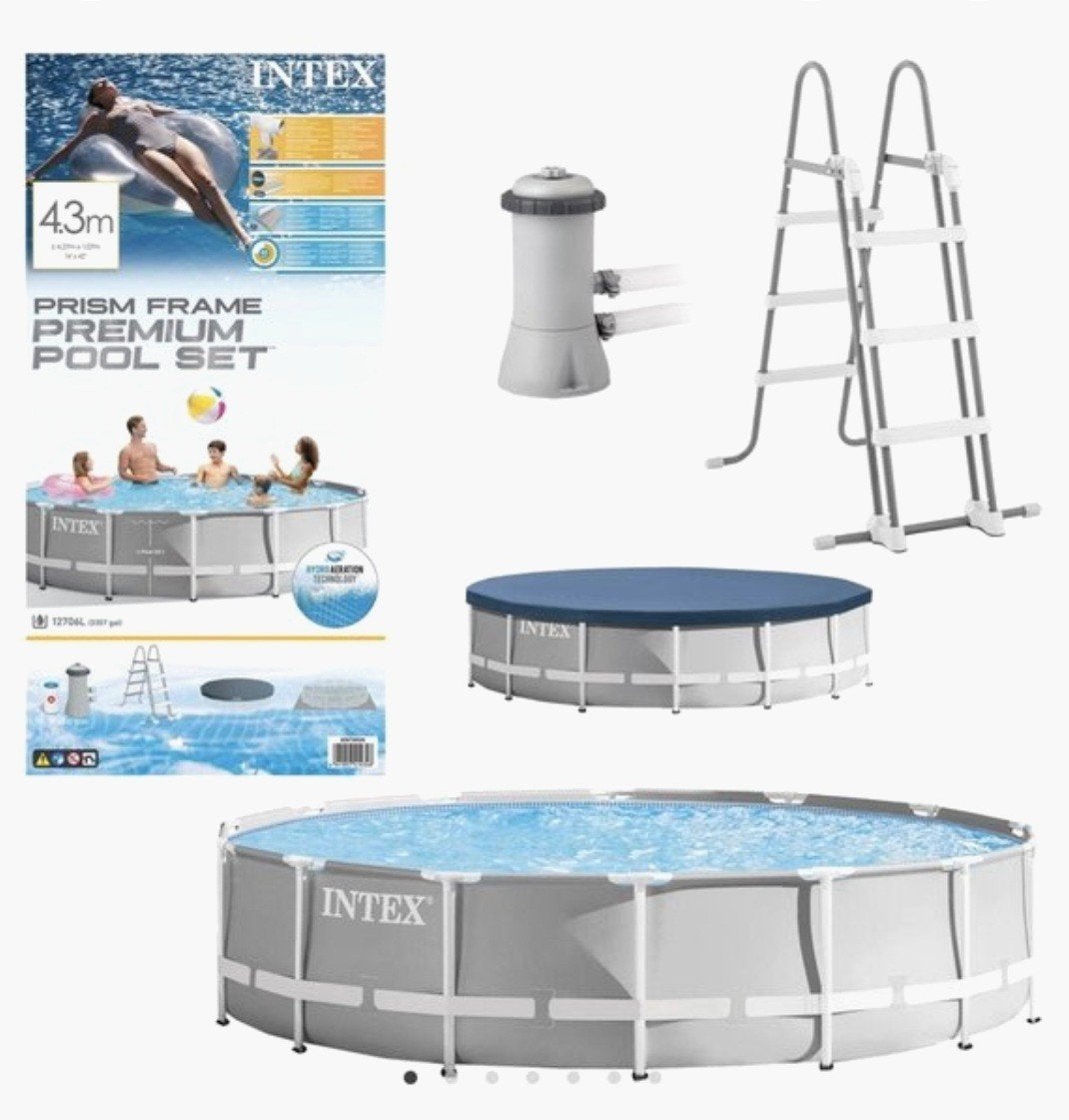 Intex opzetzwembad Ø 427 x 107, Tuin en Terras, Zwembaden, Ophalen, Gebruikt, 80 tot 120 cm, Rond