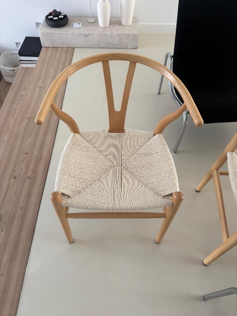Bone Chair set van 2 — naturel beuken, papercord, Ophalen, Twee, Bruin, Minimalistisch, scandinavisch, modern