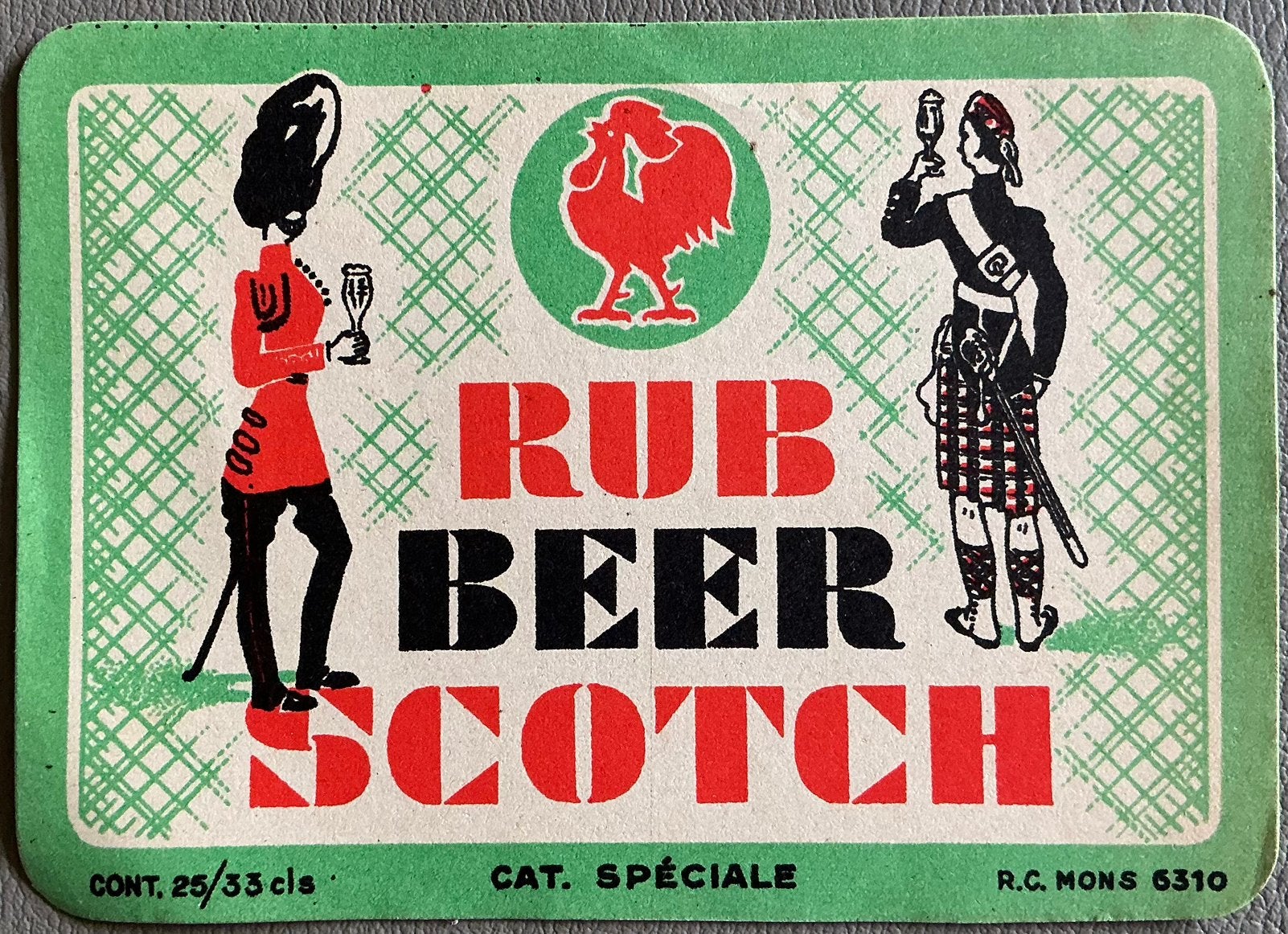 Oud RUB BEER SCOTCH/bieretiket, Ophalen of Verzenden, Zo goed als nieuw, Overige typen