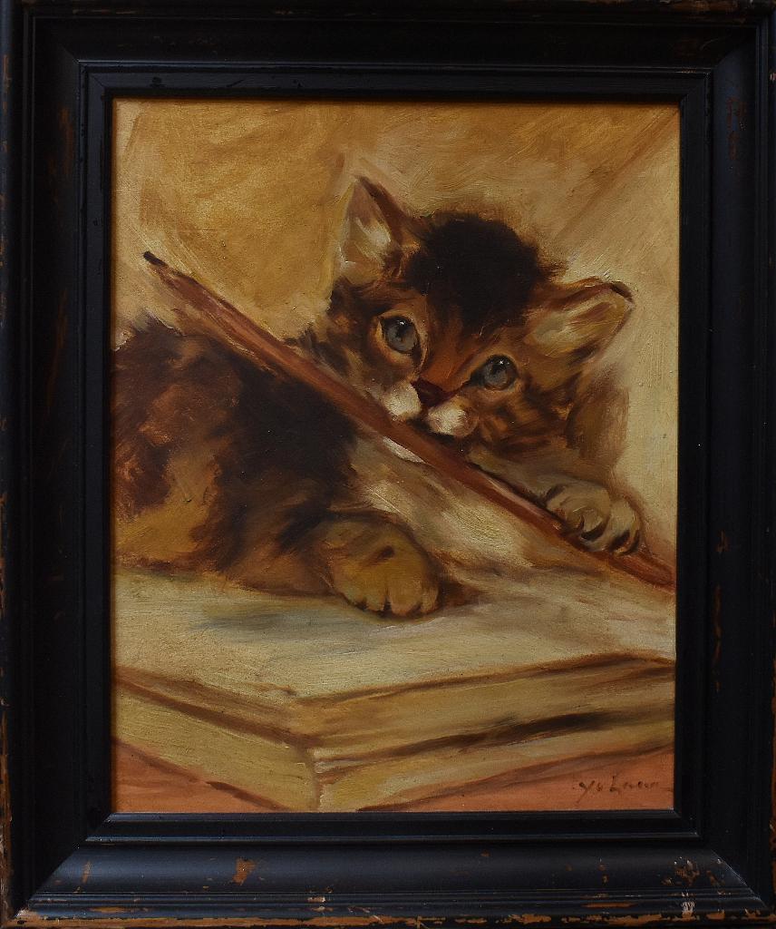 Chaton jouant = Henriette Ronner., Antiquités & Art, Art | Peinture | Classique, Enlèvement ou Envoi