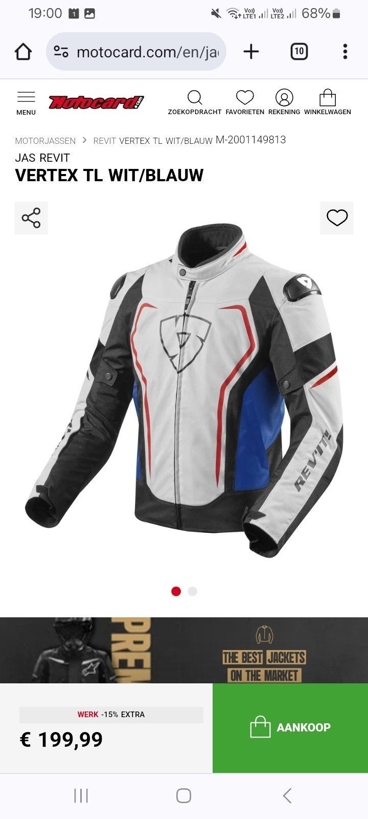 Revit motorjas met bescherming., Motoren, Kleding | Motorkleding, Ophalen