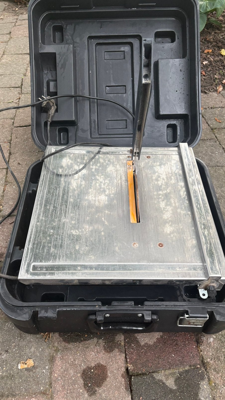 Felker TS 180 E tegelzaagmachine met transportkoffer, Ophalen