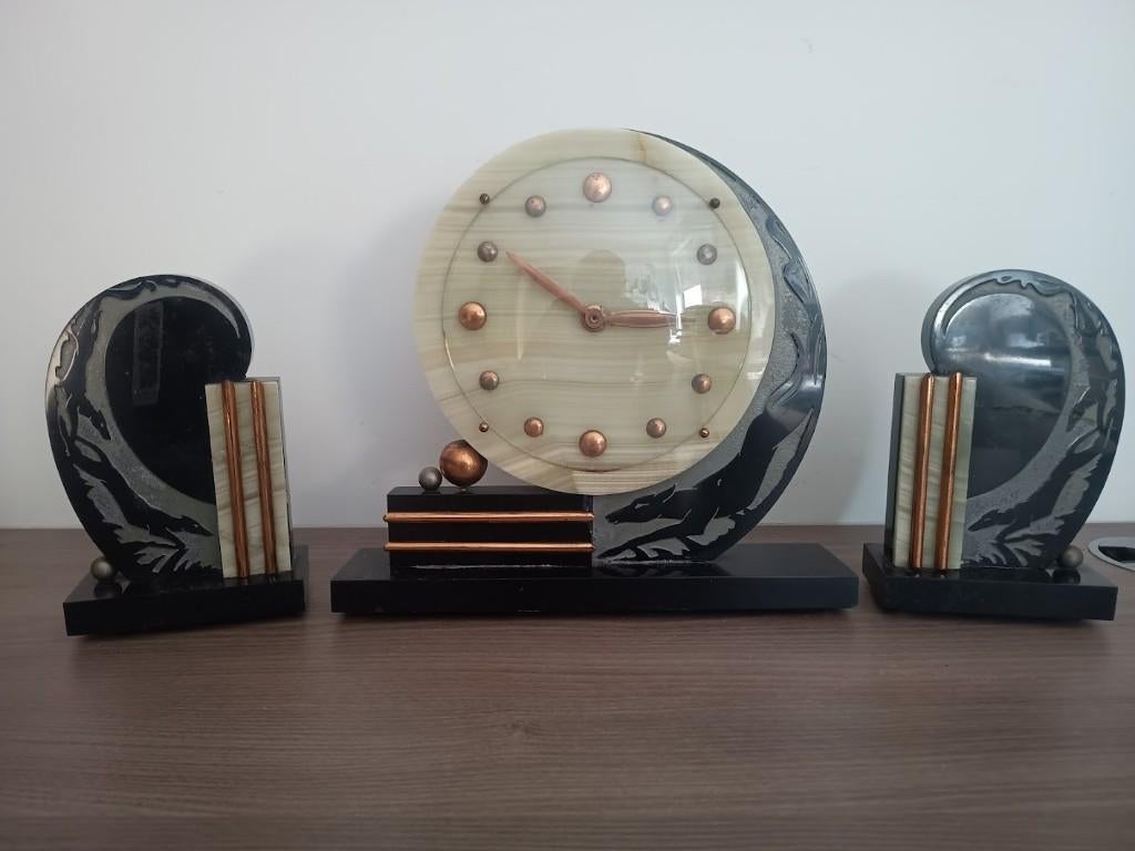 schouwklok art deco, Antiek en Kunst, Ophalen