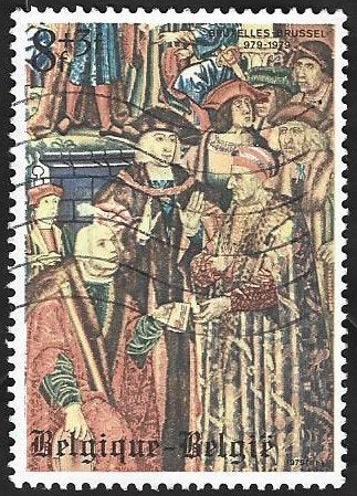 1 Postzegel België 1979 Millennium van Brussel (I), Postzegels en Munten, Ophalen of Verzenden, Gestempeld, Gestempeld, Kunst