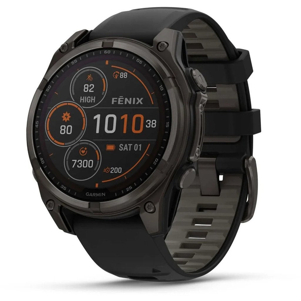 Garmin Fenix 8 47mm Solar Sapphire Titanium, Handtassen en Accessoires, Gebruikt, Stappen, Zwart, Ophalen of Verzenden
