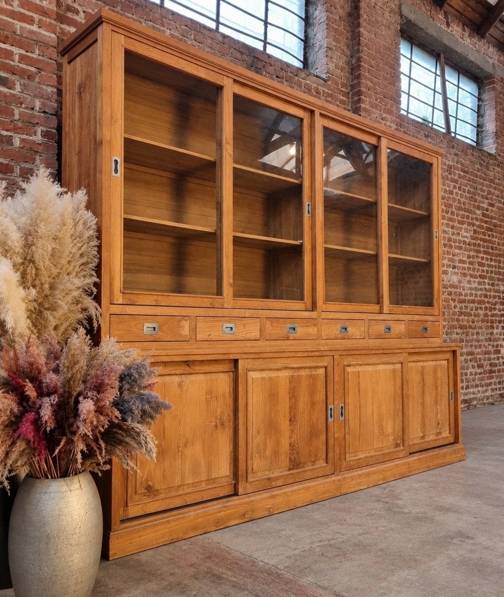 buffet/vitrine en teck ART:214/26, Maison & Meubles, Teck, 25 à 50 cm, 200 cm ou plus, .