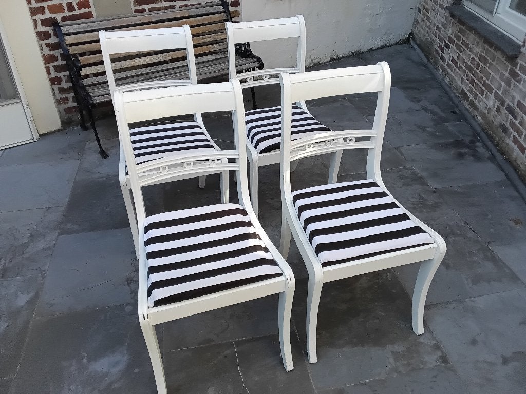 Stoelen, Huis en Inrichting, Ophalen, Gebruikt, Wit, Vier