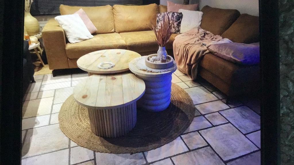 Hoekzetel in camel kleur, Huis en Inrichting, Ophalen