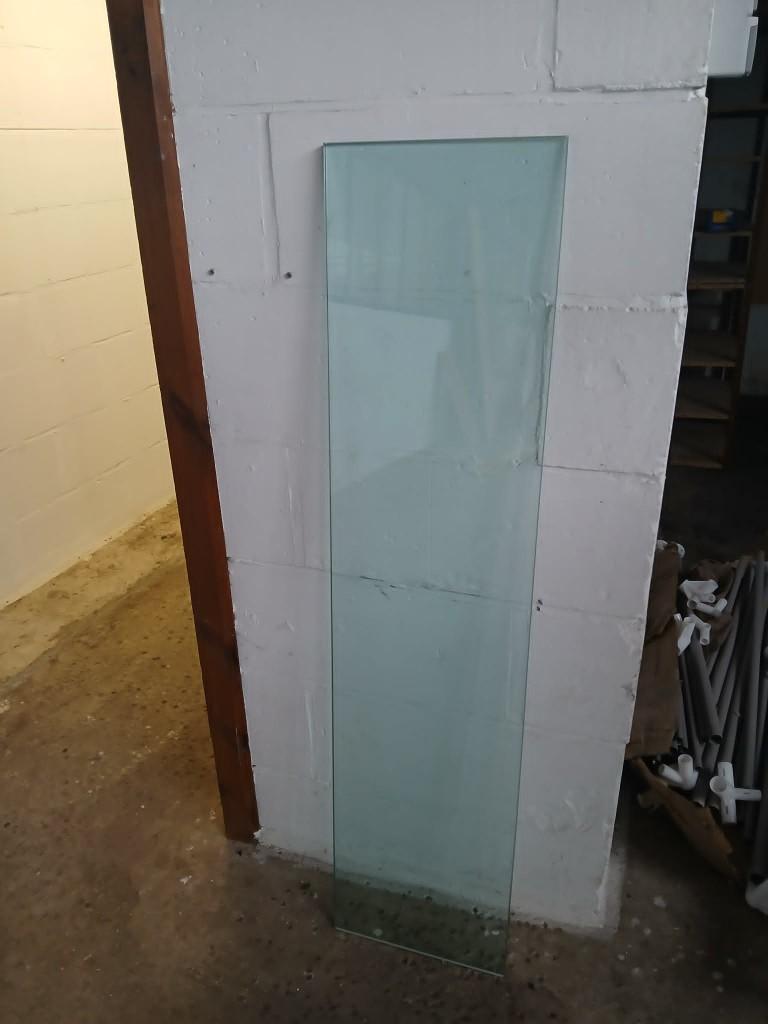 Massieve glazen plaat 15mm – geslepen randen – 140x35cm, Ophalen, Minder dan 80 cm, 120 tot 160 cm, Zo goed als nieuw