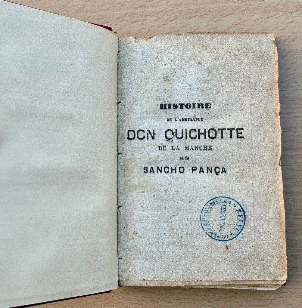Don Quichotte. Antiek Frans boek, Rood lederen band., Antiek en Kunst, Verzenden