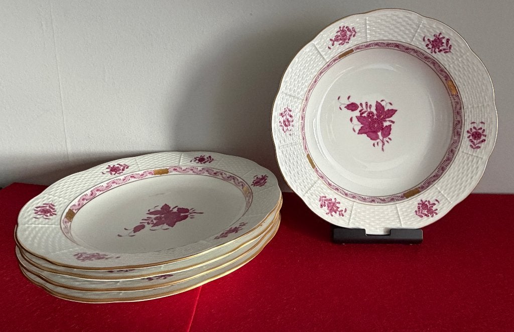 5 Herend porseleinen soepborden AP 503, Antiek en Kunst, Ophalen of Verzenden