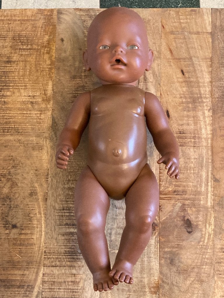Vintage Zapf Creation j90 pop donkere huidskleur, Ophalen of Verzenden, Babypop