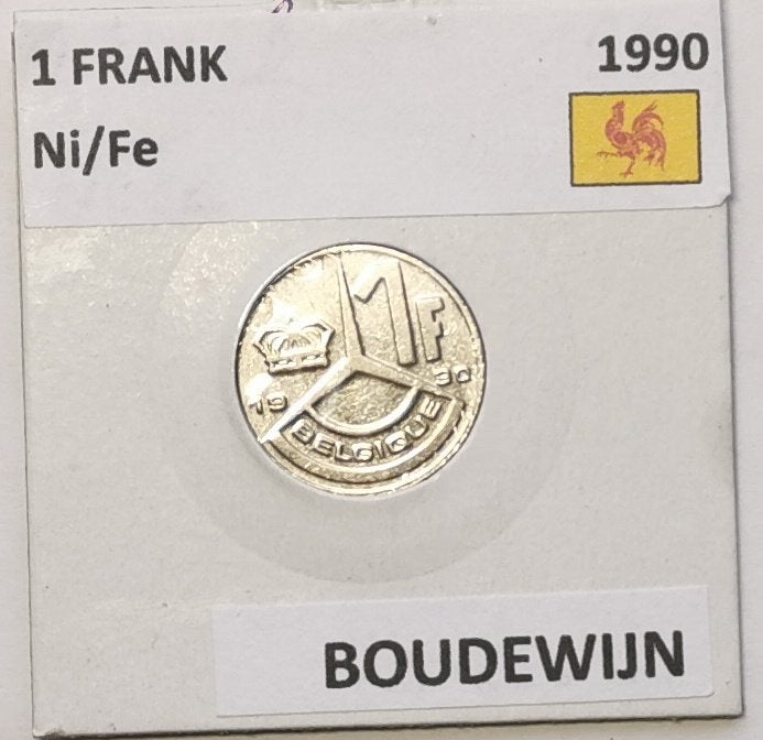 1 frank elstrom 1990 FR, Postzegels en Munten, Ophalen of Verzenden, Metaal, Losse munt