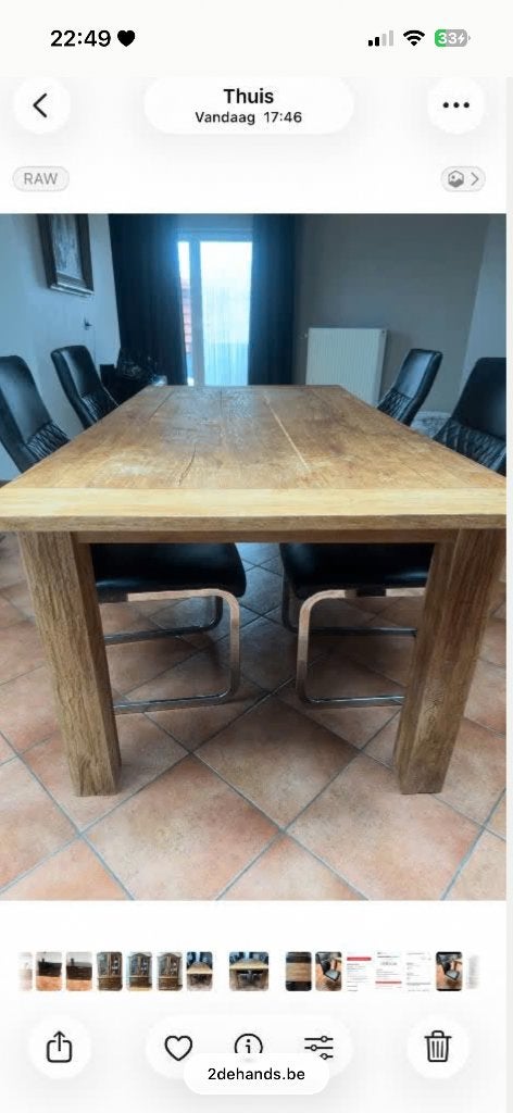 Teak houten eettafel te koop, Huis en Inrichting, Tafels | Eettafels, Ophalen, 100 tot 150 cm, Teakhout, Zo goed als nieuw
