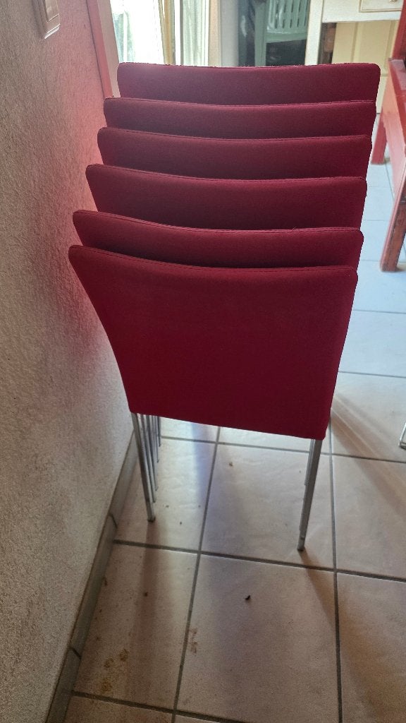 Stoelen, Maison & Meubles, Chaises, Rouge, Comme neuf, Enlèvement, Cinq, Six Chaises ou plus