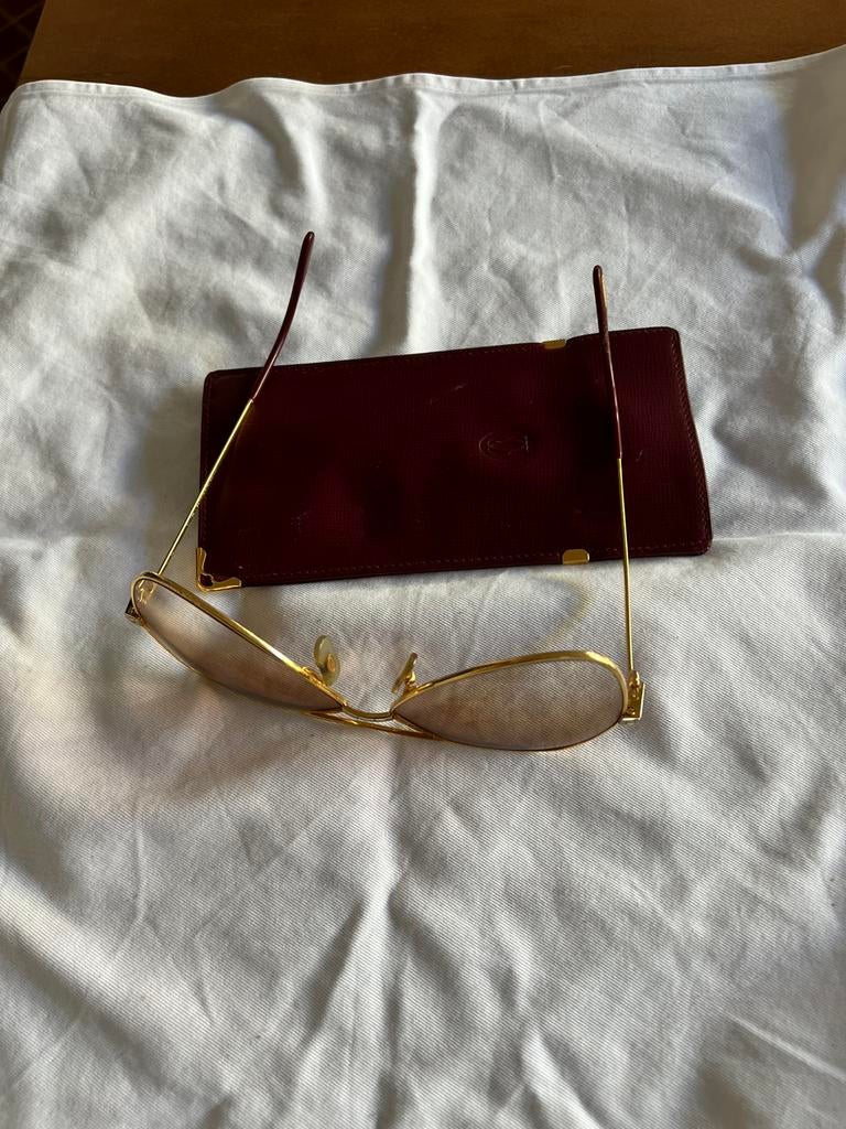 Cartier zonnebril, Handtassen en Accessoires, Zonnebrillen en Brillen | Heren, Overige merken, Zonnebril, Geel, Ophalen of Verzenden