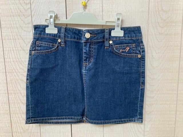 Mini-jupe skinny en jean 7 For All Mankind taille 25, Enlèvement ou Envoi, Au-dessus du genou, Comme neuf, Taille 34 (XS) ou plus petite