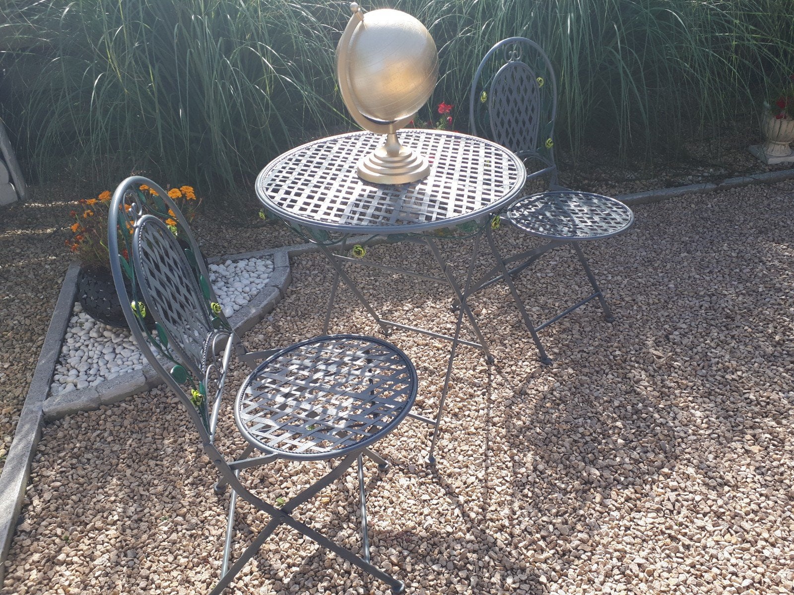metalen tuinset, Tuin en Terras, Ophalen of Verzenden, Overige materialen, 2 zitplaatsen, Tuinset