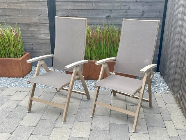 2 tuinstoelen, Tuin en Terras, Ophalen, Zo goed als nieuw, Aluminium