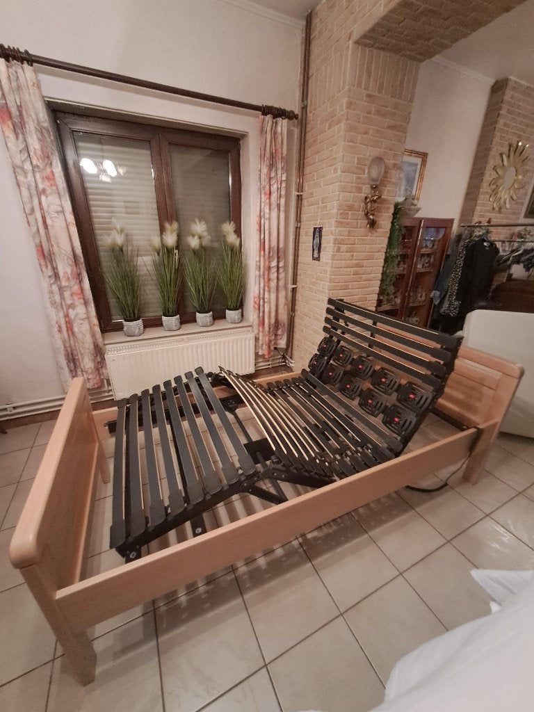 lit electrique +cadre bois macif+matelas mémoire, 90 cm, Matelas, Enlèvement, 200 cm