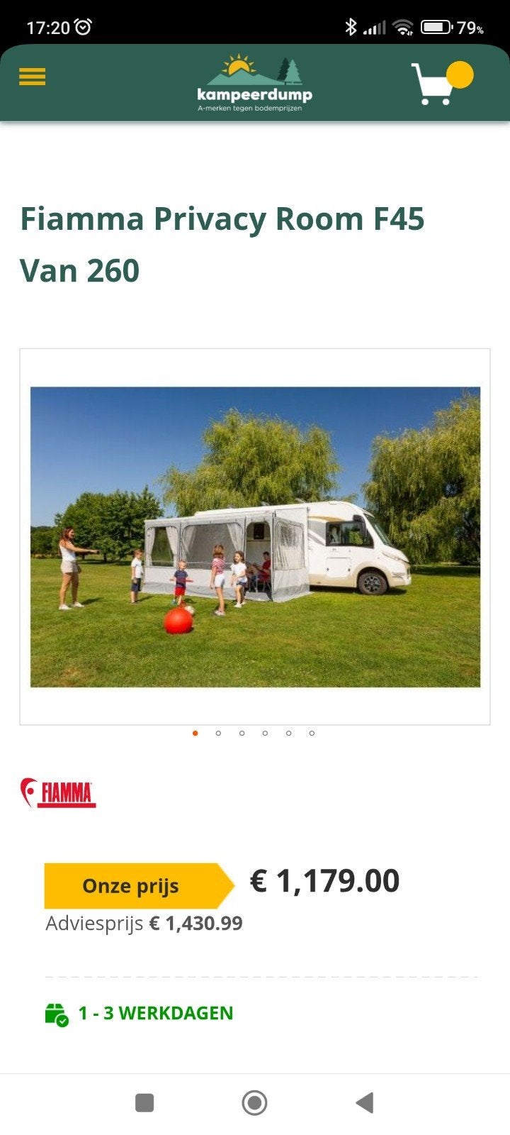 Fiamma privacy room, Ophalen, Fiamma