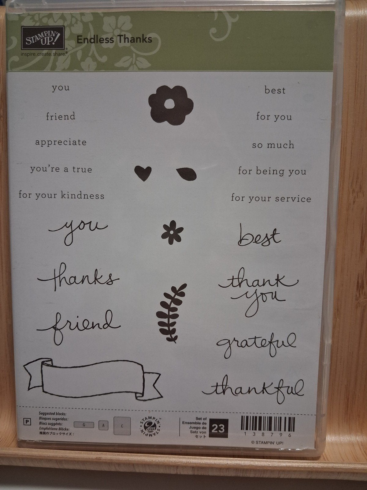 Stampin Up - Stempelset Endless Thanks, Enlèvement