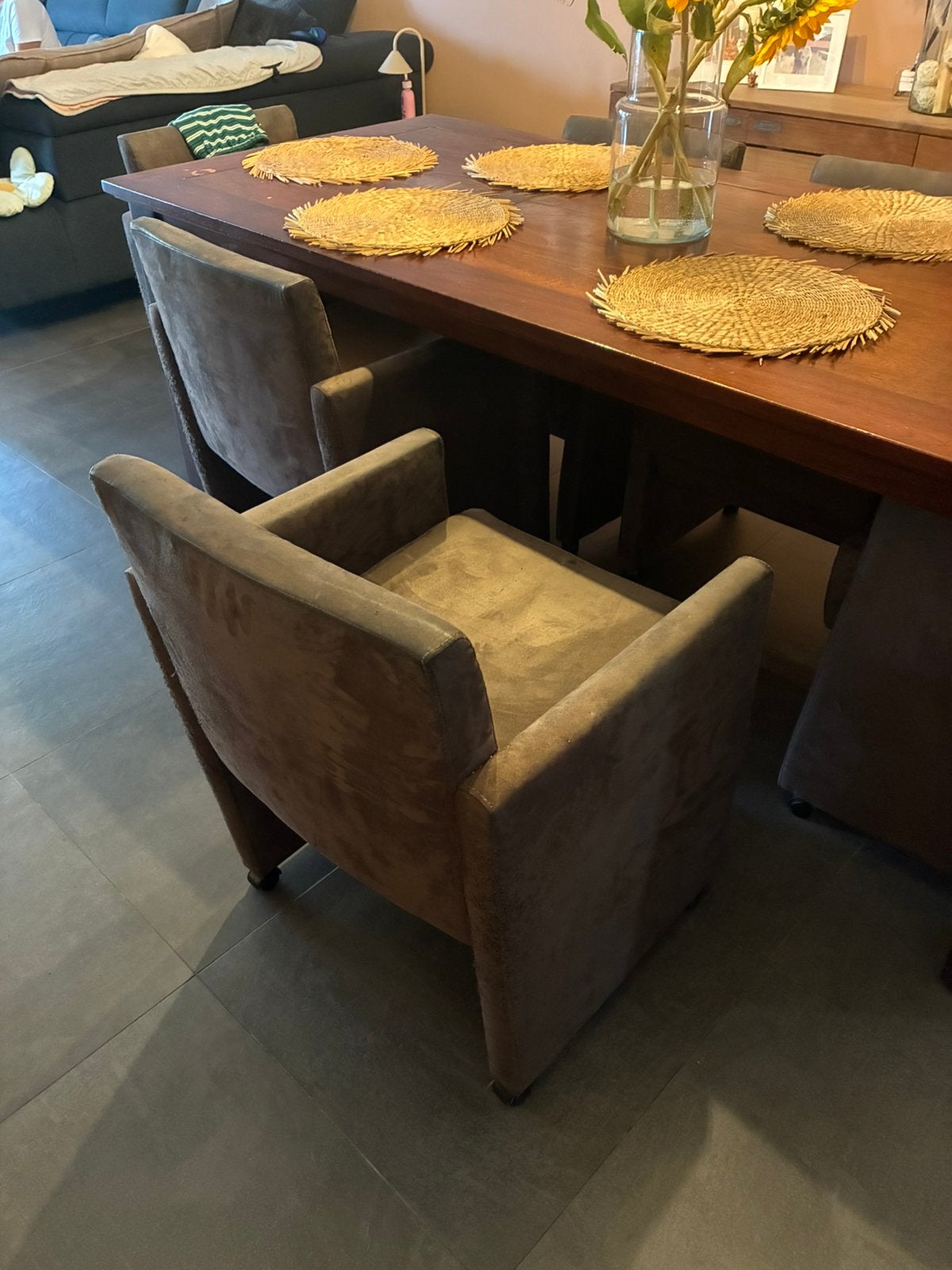 6 Eetkamerstoelen, Brun, Enlèvement, Autres matériaux, Modern