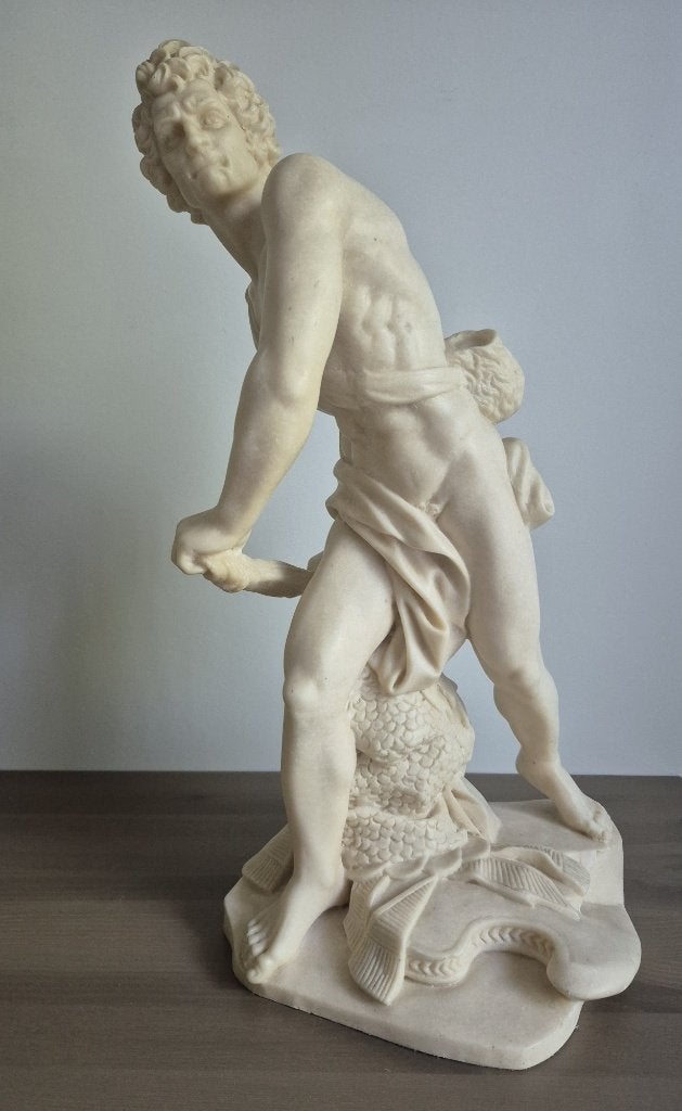 Sculptuur geïnspireerd op Gian Lorenzo Bernini’s 'David', Ophalen, Klassiek, Zo goed als nieuw, Wit