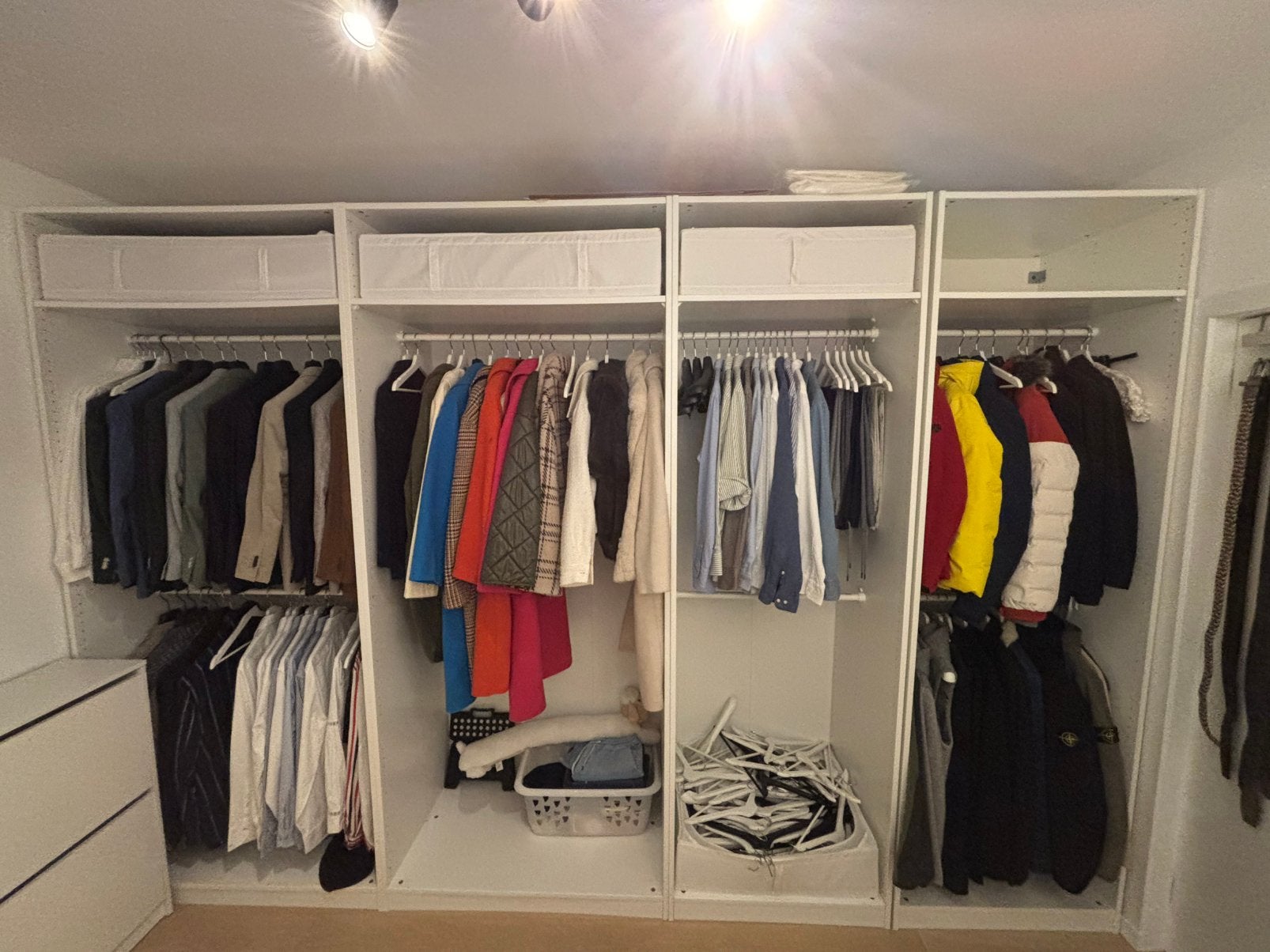 IKEA PAX dressing – 350 cm breed – 4 kasten, Maison & Meubles, 200 cm ou plus, Avec tablette(s), Enlèvement, Utilisé
