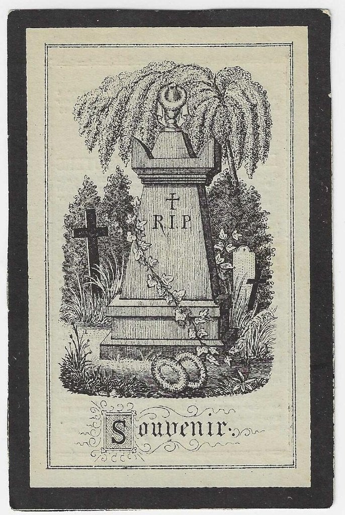 Emiel Wouters, Bruxelles 1859 - Malines 1884, Enlèvement ou Envoi, Image pieuse