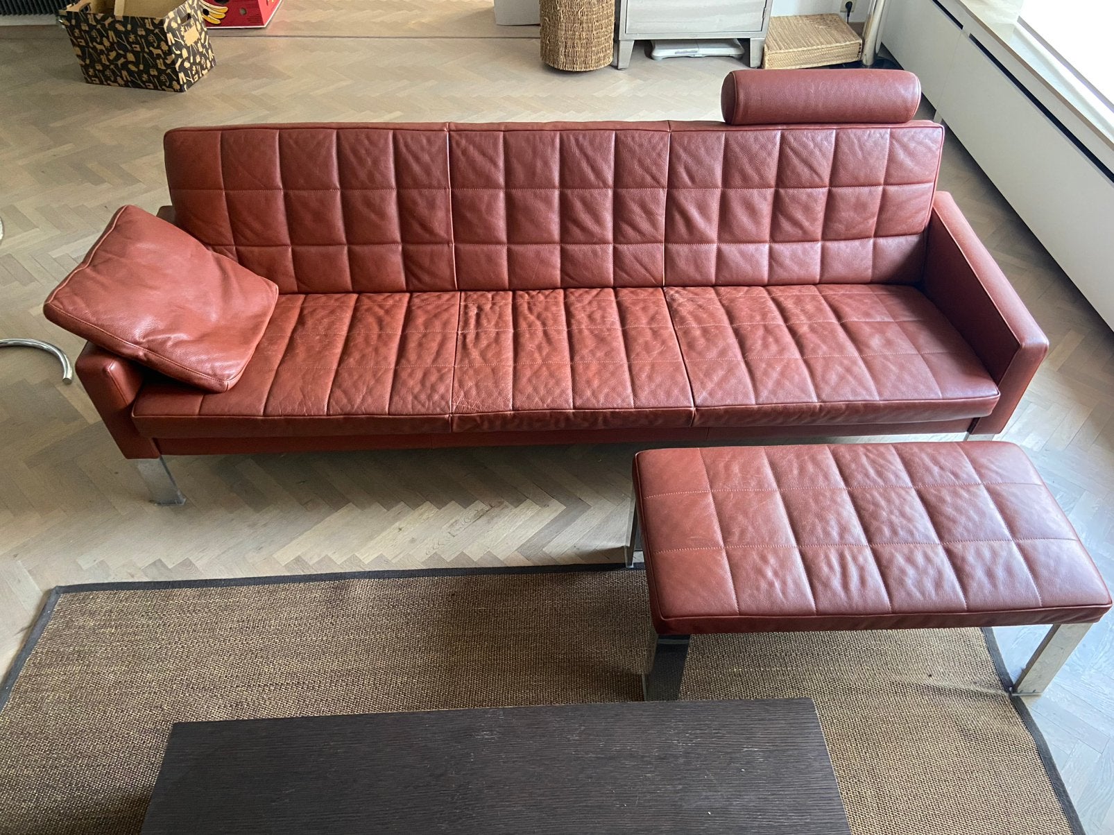 Chaise intemporelle Leolux, Trois personnes, Enlèvement, Utilisé, Cuir