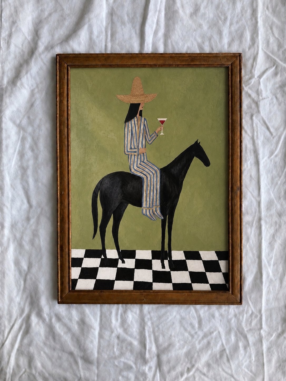Western poster vrouw op paard, Ophalen of Verzenden
