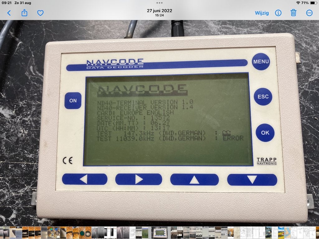 Zoek user manual Trap navicode datarecorder weerfax naftex, Enlèvement ou Envoi, Utilisé, Récepteur