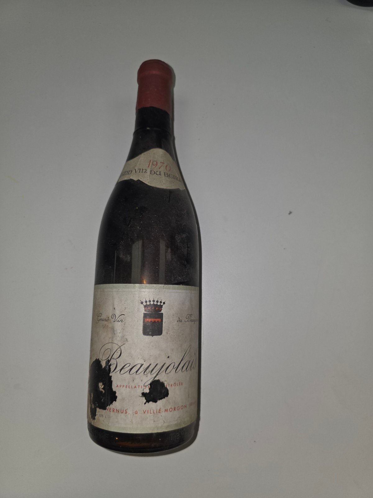 Beaujolais 1970 – Villié-Morgon (Vernus). Oude Franse rode w, Verzamelen, Ophalen, Rode wijn