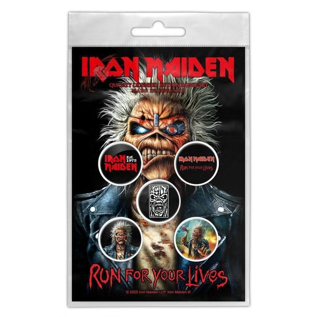 Iron Maiden Run For Your Lives Button officiële merchandise, Ophalen of Verzenden, Nieuw