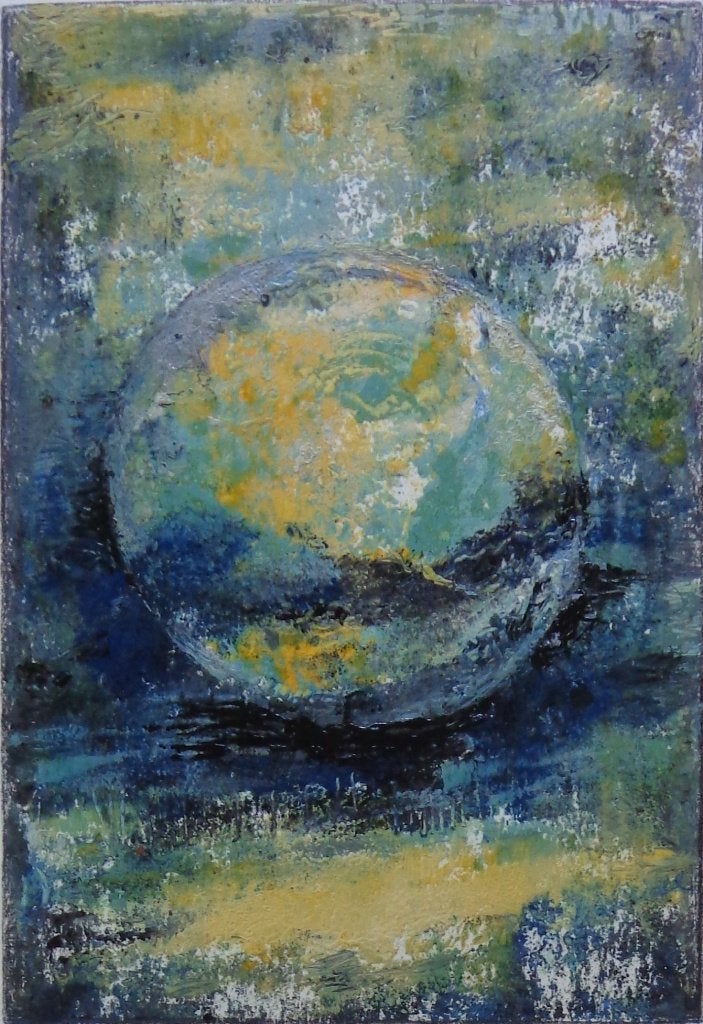 HELENE RIEDEL / CIRKEL / OLIEVERF PAPIER / 39x30cm / SIG, Ophalen of Verzenden