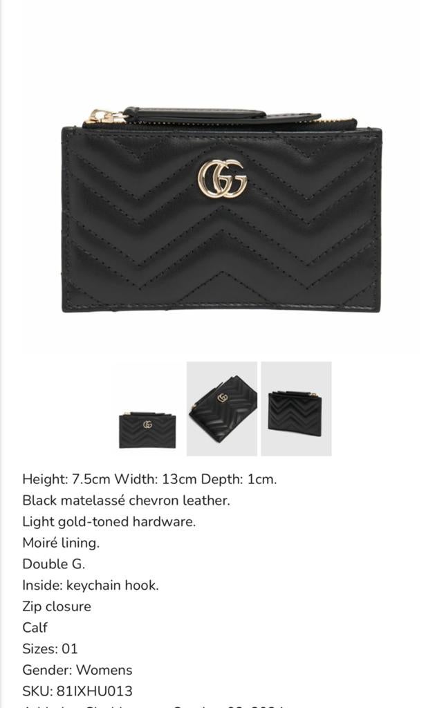 Gucci Original GUCCI Gg Marmont Leather Zip Key Case, Handtassen en Accessoires, Ophalen of Verzenden, Zo goed als nieuw