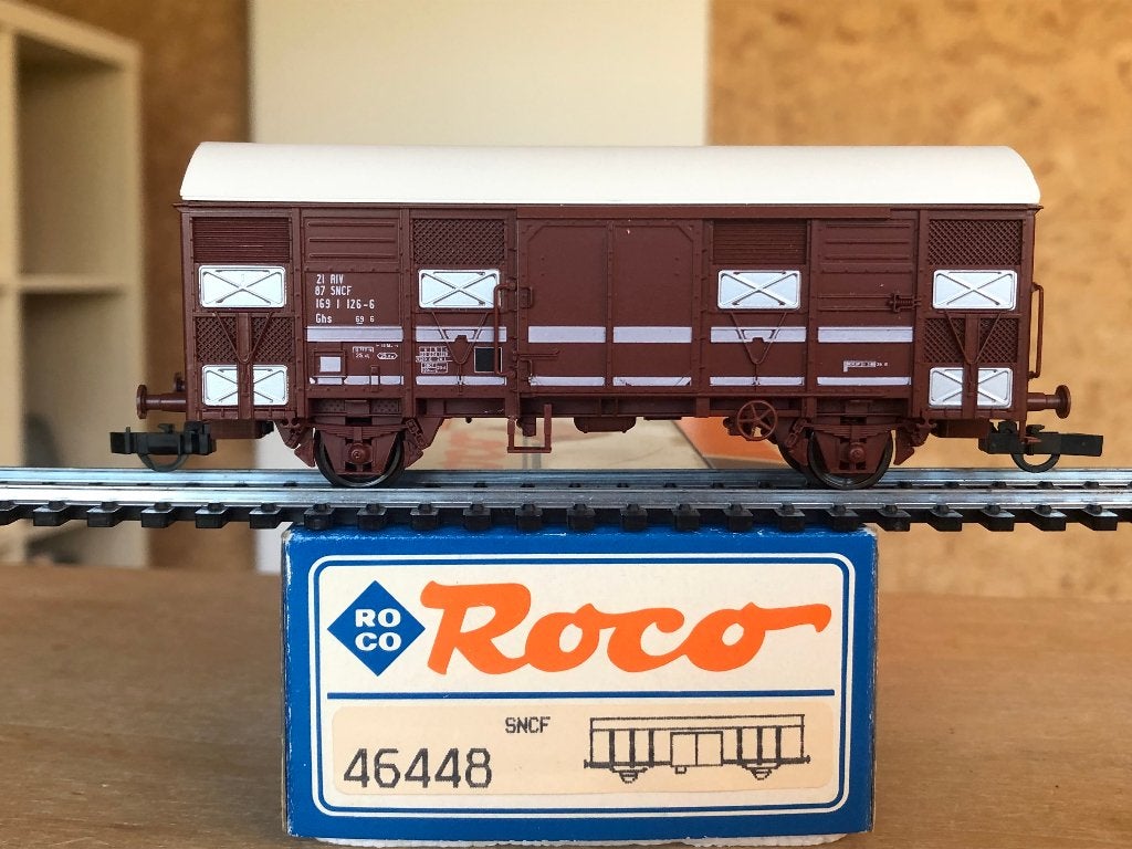 ROCO 46448 SNCF WAGON Ghs COUVERT HO, Envoi, Utilisé, Wagon, Roco