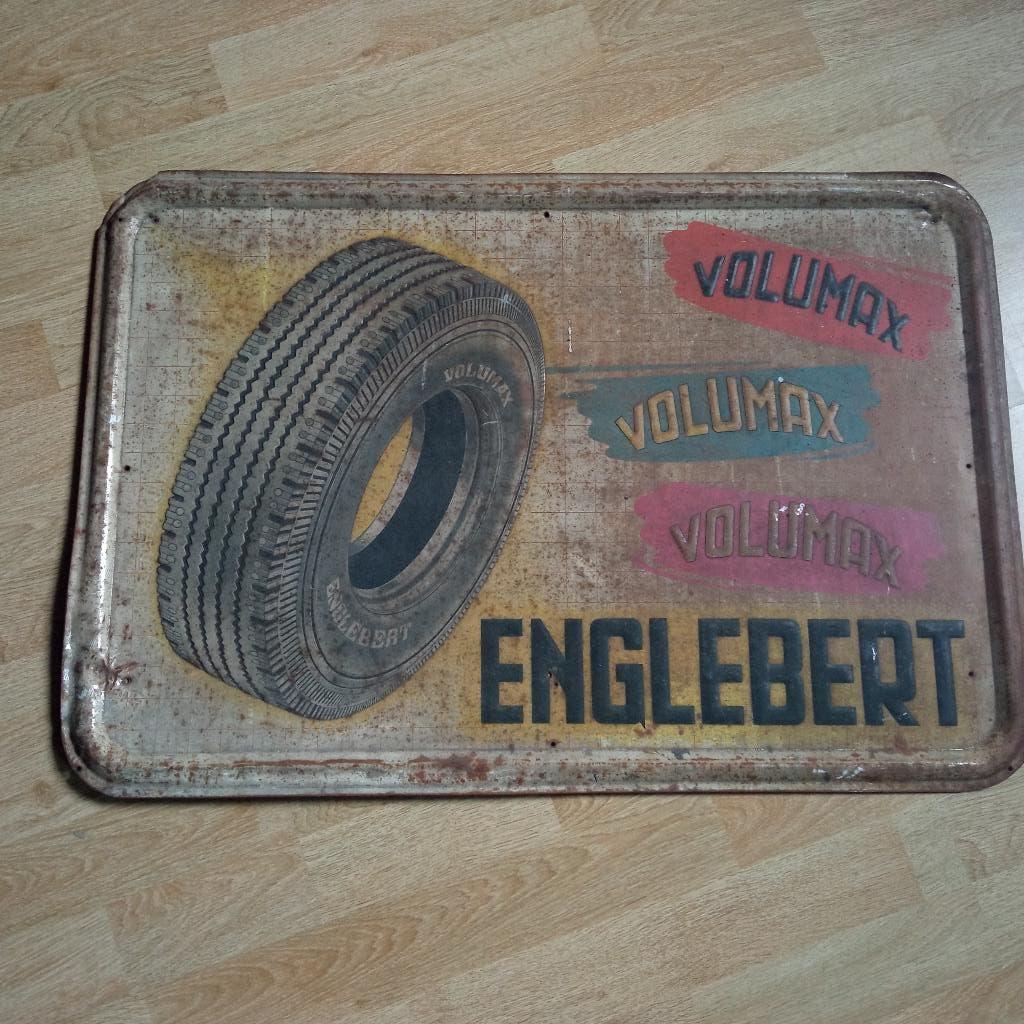 publicité ENGLEBERT, Collections, Marques & Objets publicitaires, Enlèvement ou Envoi, Utilisé, Panneau publicitaire