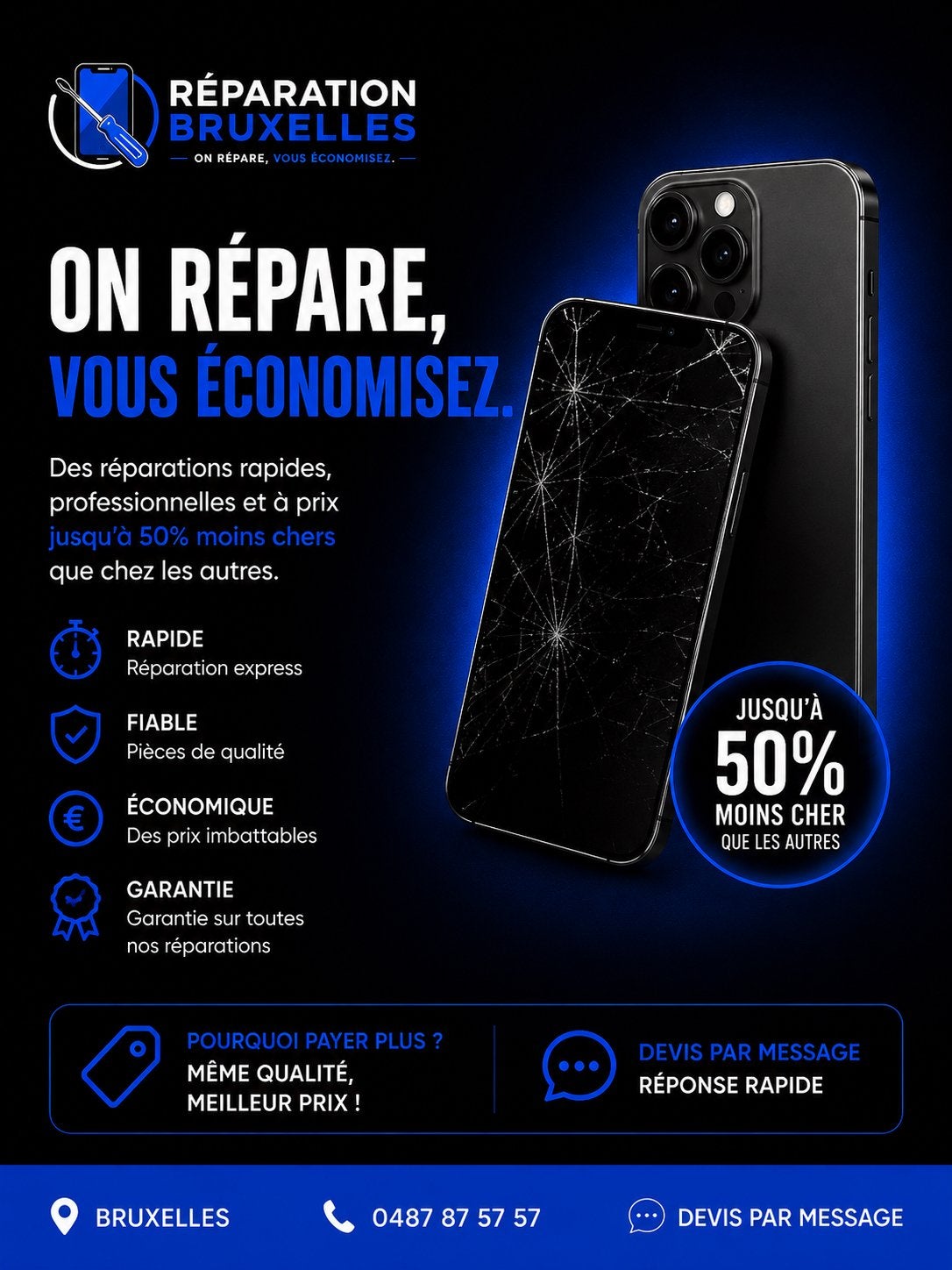 Réparation Smartphone à Bruxelles, Télécoms, Téléphonie mobile | Apple iPhone, Neuf, Enlèvement