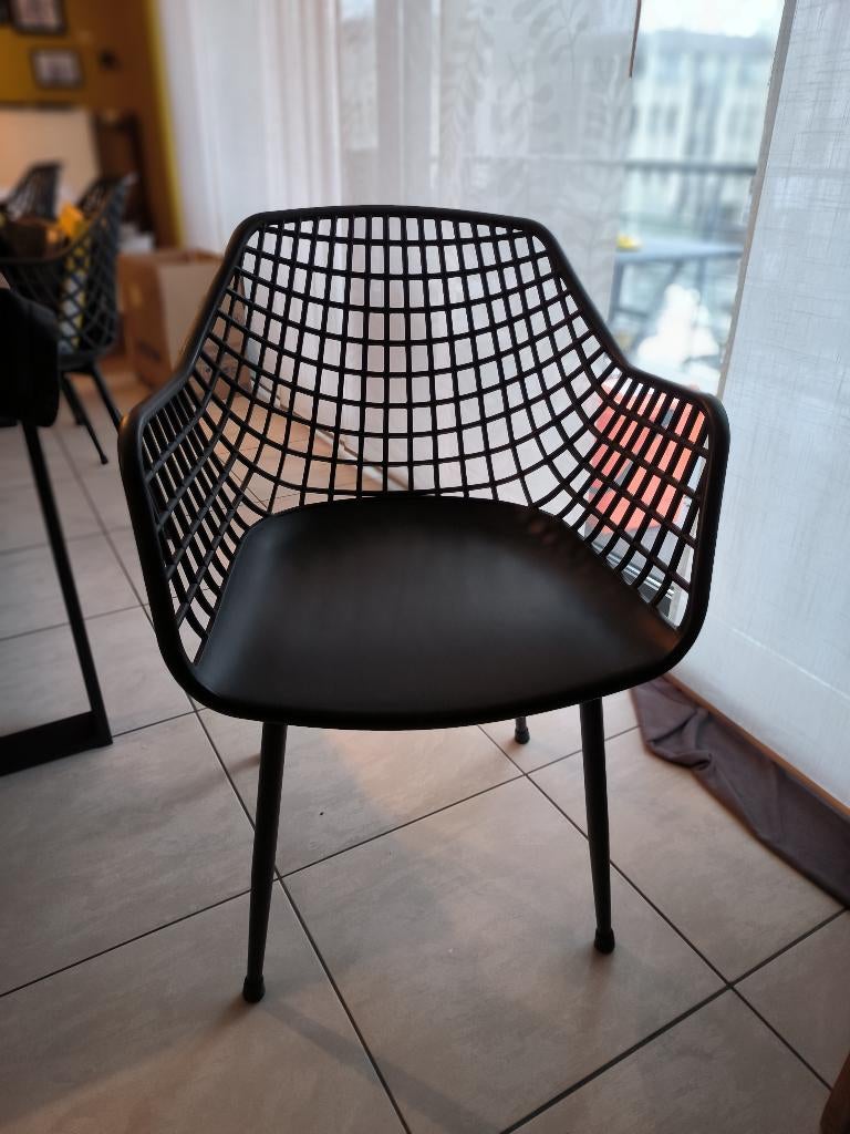Lot de 6 chaises design noir - Style moderne - Très bon état, Maison & Meubles, Chaises, Comme neuf, Cinq, Six Chaises ou plus