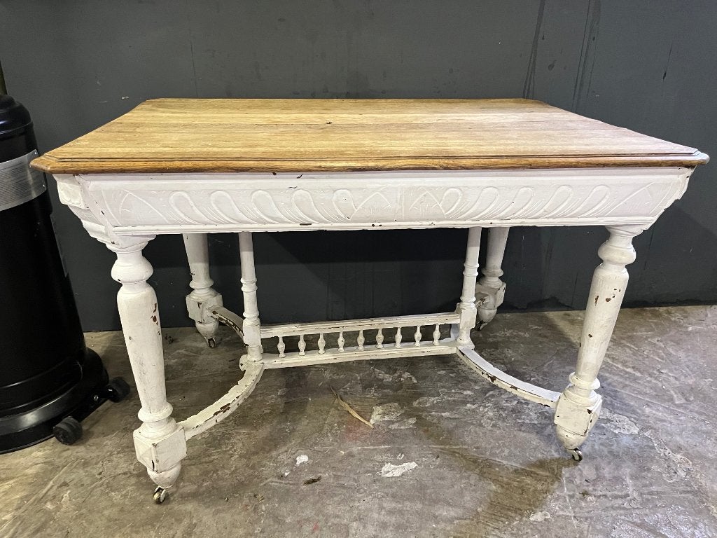 Tafel met eiken blad, Ophalen, Gebruikt, 100 tot 150 cm, 50 tot 100 cm